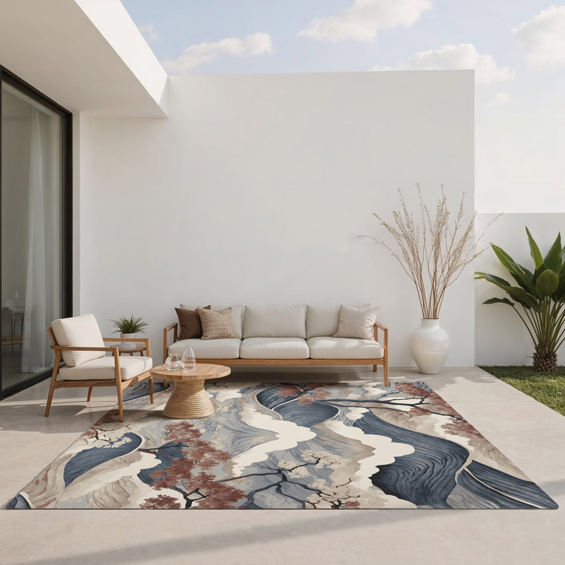 Moonlit Drift Indoor And Outdoor Area Rug, Rectangle 1'6" x 2'6"