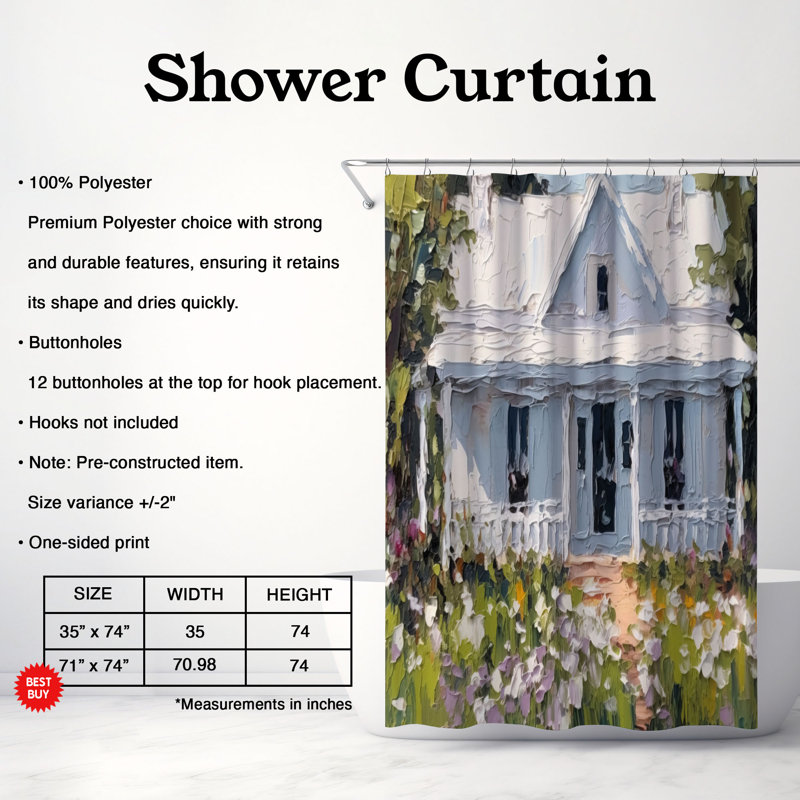 Rideau de douche Formela, H 74 po x l 71 po
