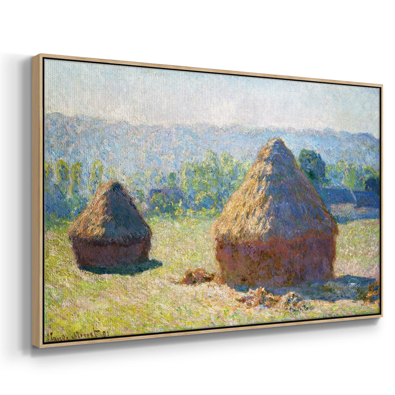 Monet, reproduction d'art encadrée sur toile par Claude Monet, H 27 po x l 41 po x P 2 po, Naturel
