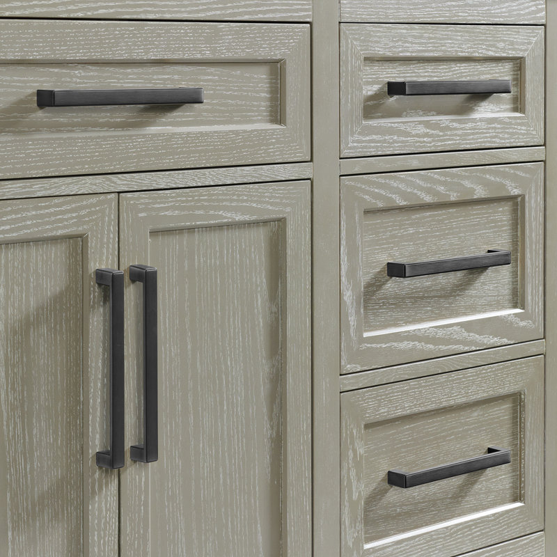 Ensemble de meuble-lavabo double 72 po Dash, Gris Hayden, Noir mat