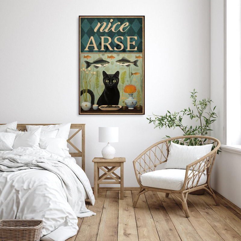 Libbna " Black Cat Nice Arse ", 20" H x 16" W x 1.25" D
