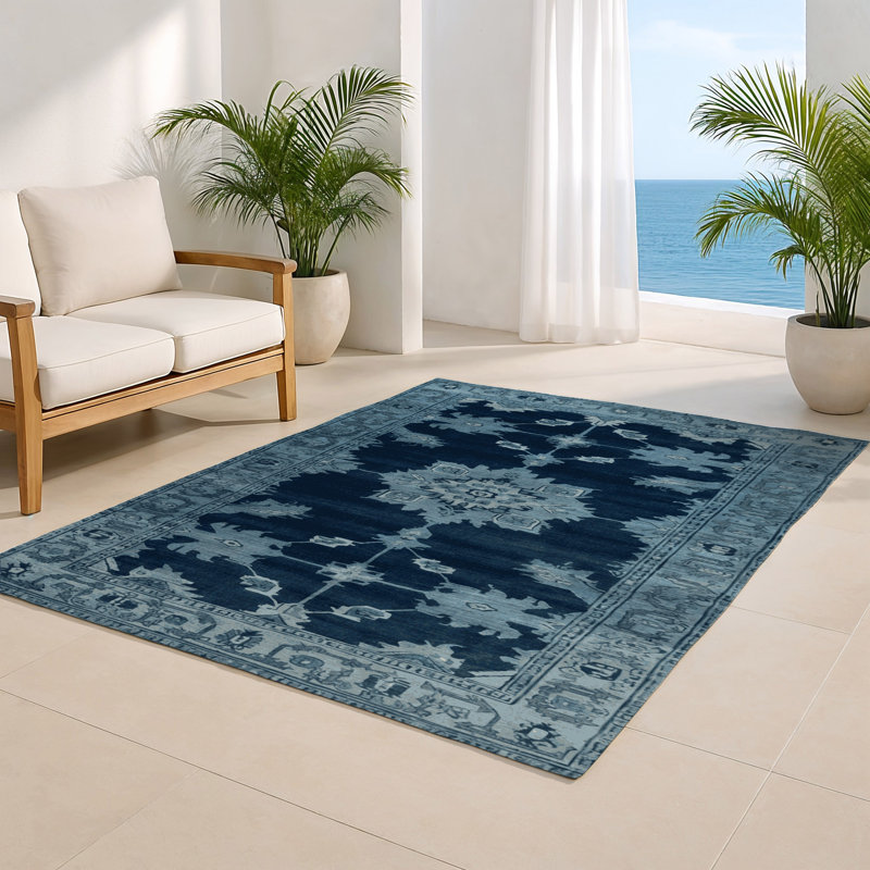 Tapis bleu intérieur et extérieur surteint, Rectangle 4pi x 6 pi