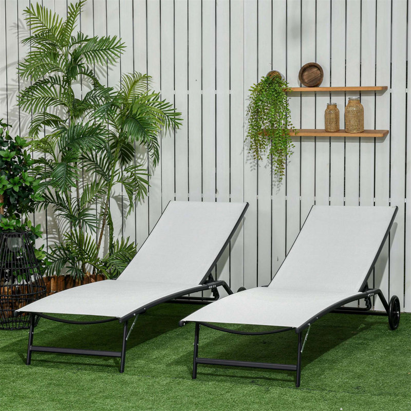 Chaise longue d'extérieur 2 pièces Outsunny