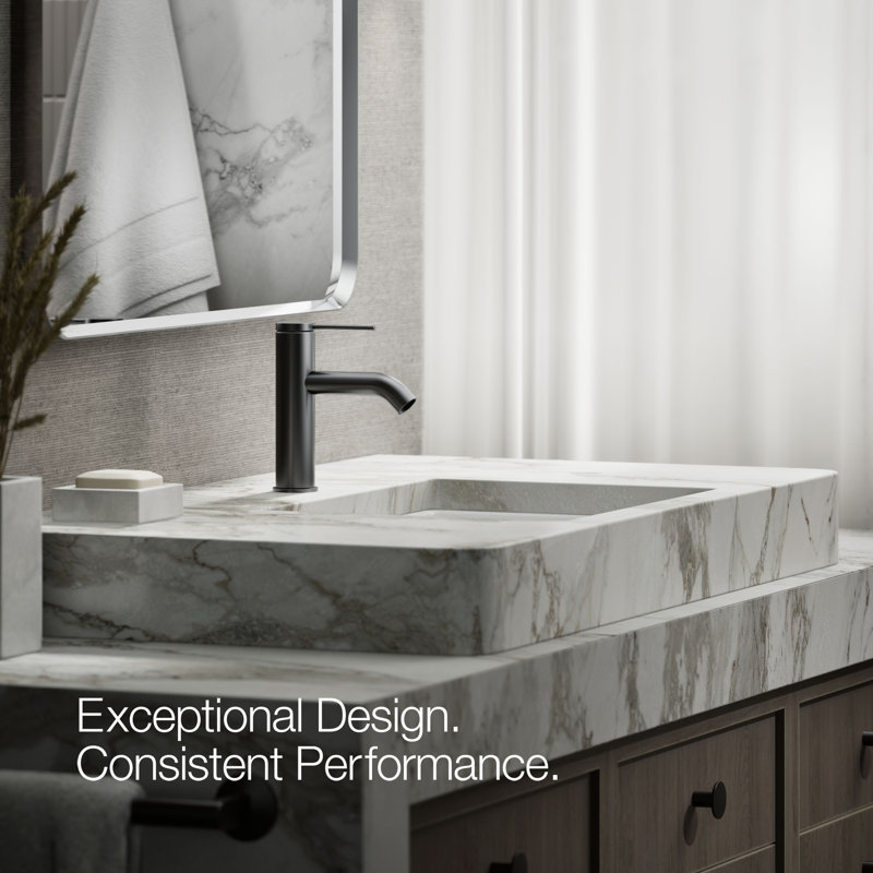Components Single-Handle Bathroom Sink Faucet, Matte Black