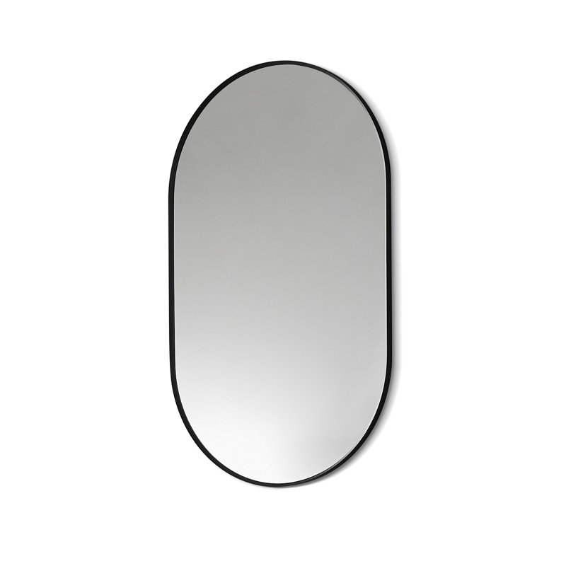 Miroir mural Ispra, Noir mat, 36 po x 22 po