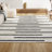 Colline Berber Stripe Shag White/Gray Rug-1853748483