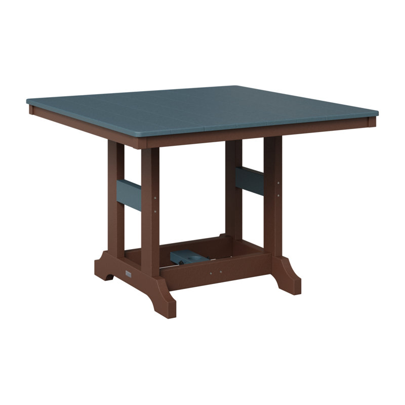 Garden Classic Outdoor Square Bar Table, Slate, Chocolate Brown