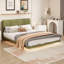 Full Size Floating Bed Frame with LED Lights - Modern PU Leather Platform Bed, Remote-Controlled Lighting, No Box Spring Needed, Contemporary Bedroom Furniture-771245285