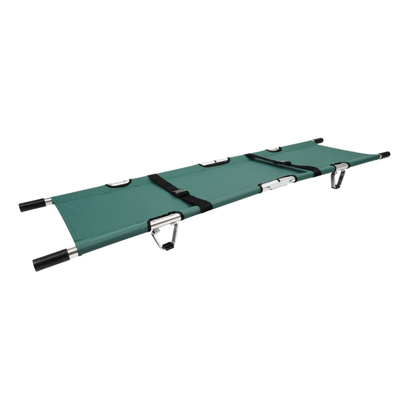 Civière pliable supportant une charge de 159 kg (350 lb), civière médicale en alliage d'aluminium pour le transport des patients, avec sangles de sécurité pour les premiers secours.