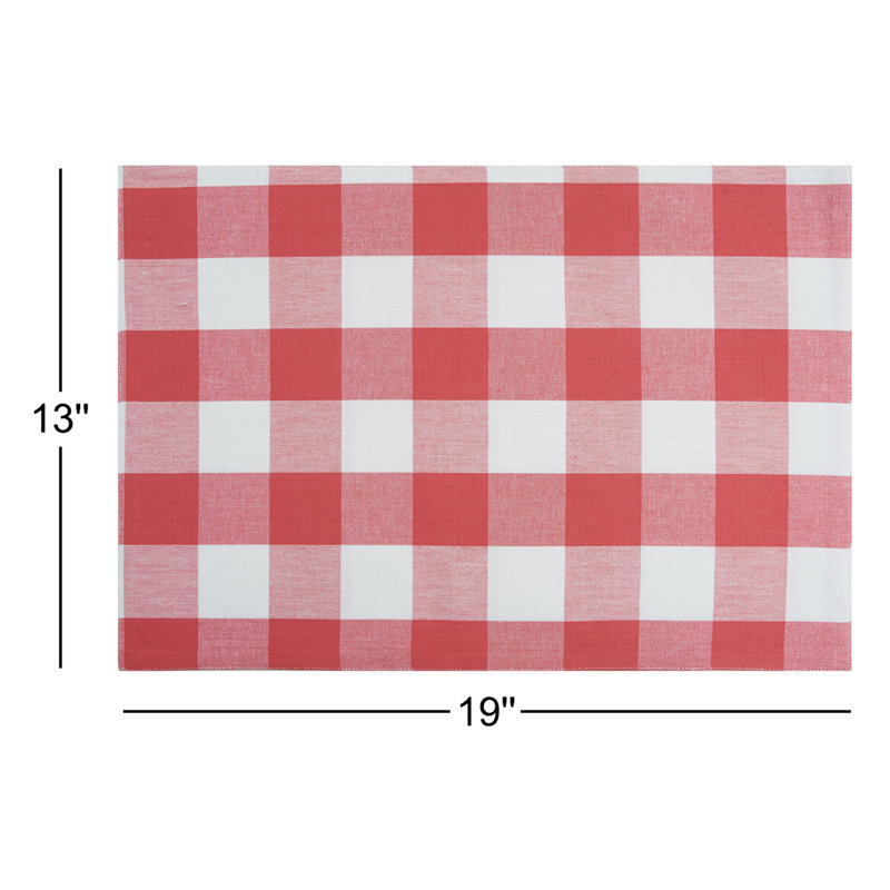 Ensemble de napperons 6 pièces Louis Gingham, Rouge