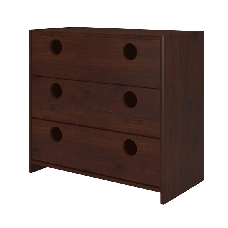 Commode anglaise 3 tiroirs Konni, Cappuccino foncé