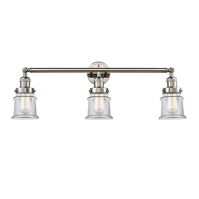 Alexandira 3 - Light Dimmable Vanity Light, Clear, 6 Watt Vinage LED Bulb, Satin Gold