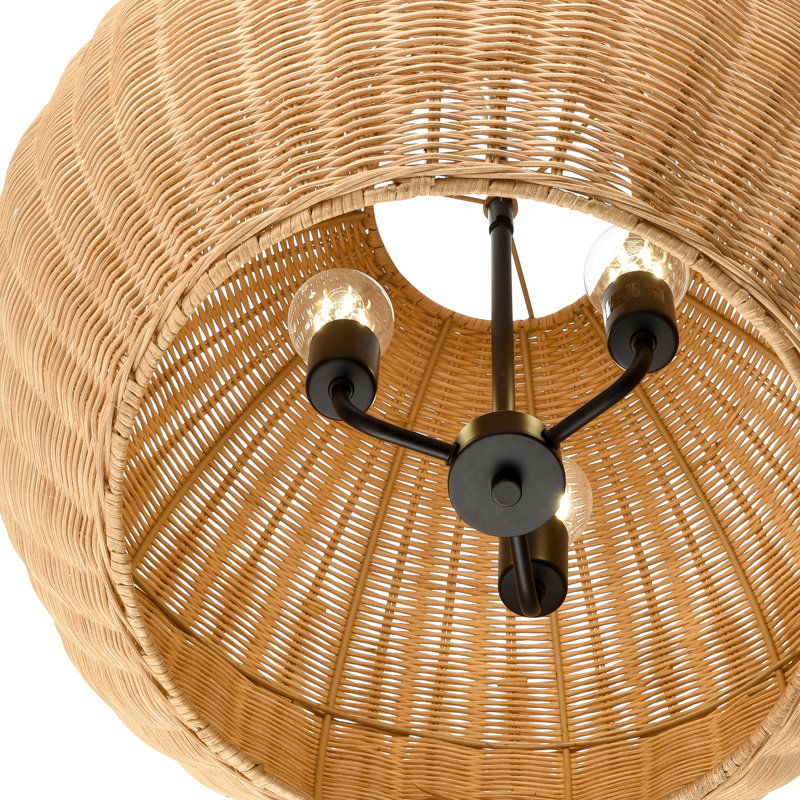 Luminaire suspendu Dejanea - noir mat, 3, H 13,75 po x l 16 po x P 16 po