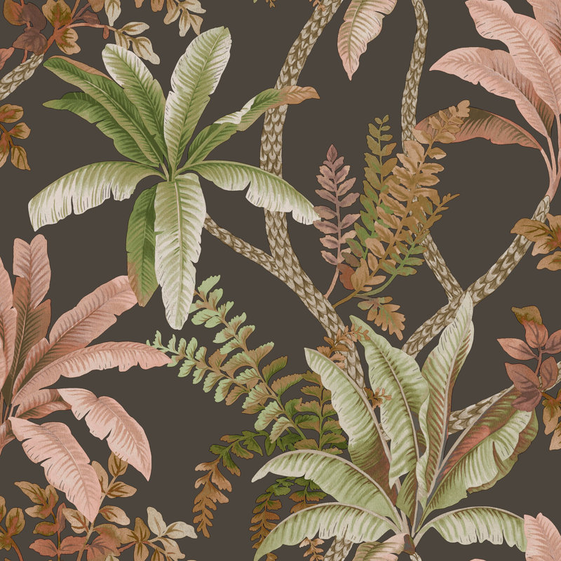 Sauge / corail Serene Tropical Oasis Pi., Noir, noir, noir, noir