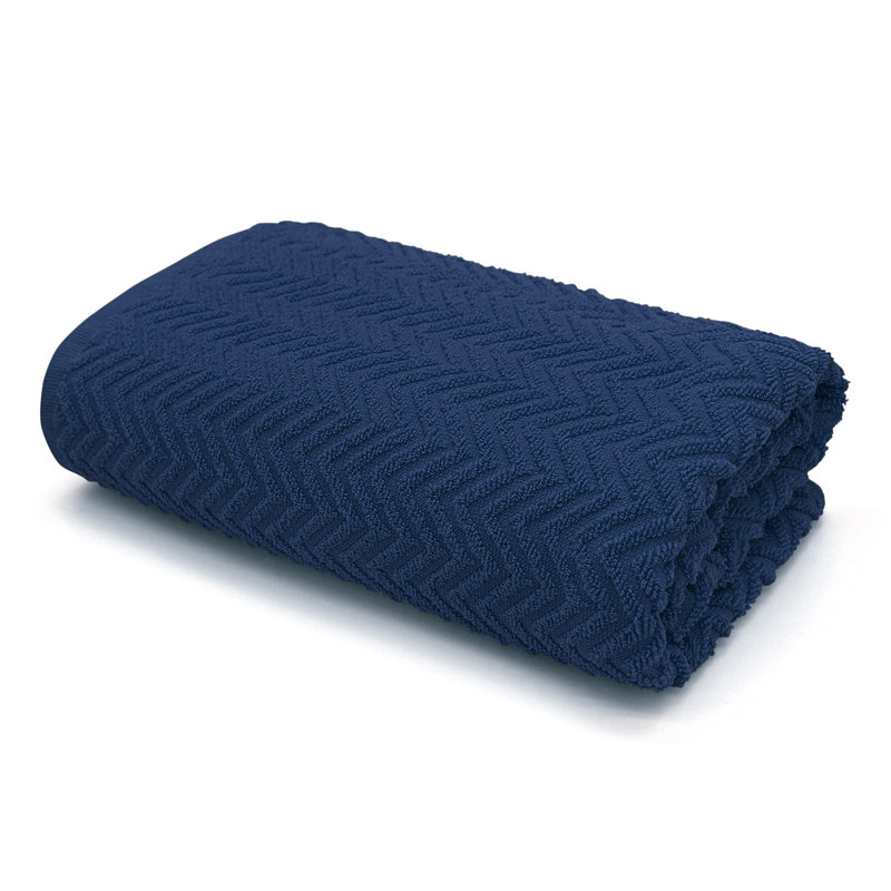 Parmvir Moda Cotton Chevron Hand Towel, Blue