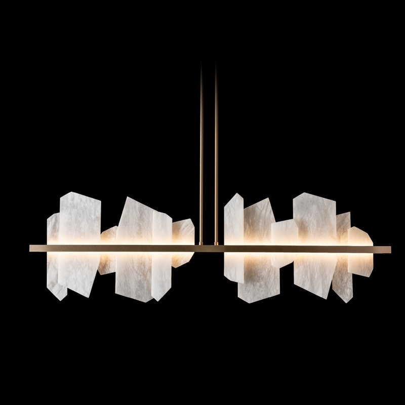 Volterra Linear LED Pendant - Ink - 51.9" - 63.9", Soft Gold