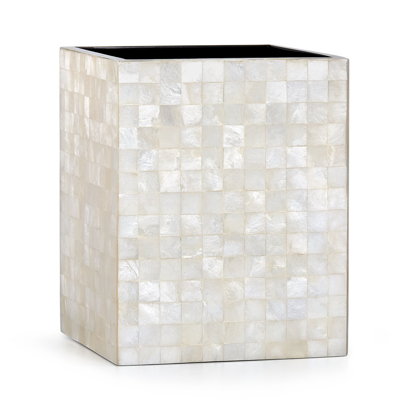Capiz Blanc Waste Basket