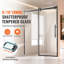 Porte de douche sans cadre 58-59 x 75 en verre trempé transparent 5/16 en noir mat