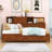 3 Drawers Wooden Daybed with Pushable Shelf, USB & Socket Charging Station-402812616-402812623