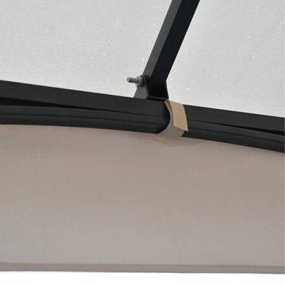 Pavillon de jardin extérieur beige 10 'X - Toit double, flux d'air puissant pour la pelouse, le jardin, le patio avec cadre en acier d'aspect moderne, cour arrière en filet, terrasse