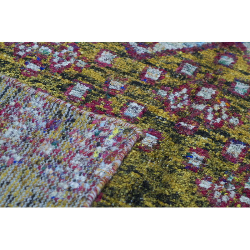Tapis bleu, vert et brun noué à la main de haute qualité