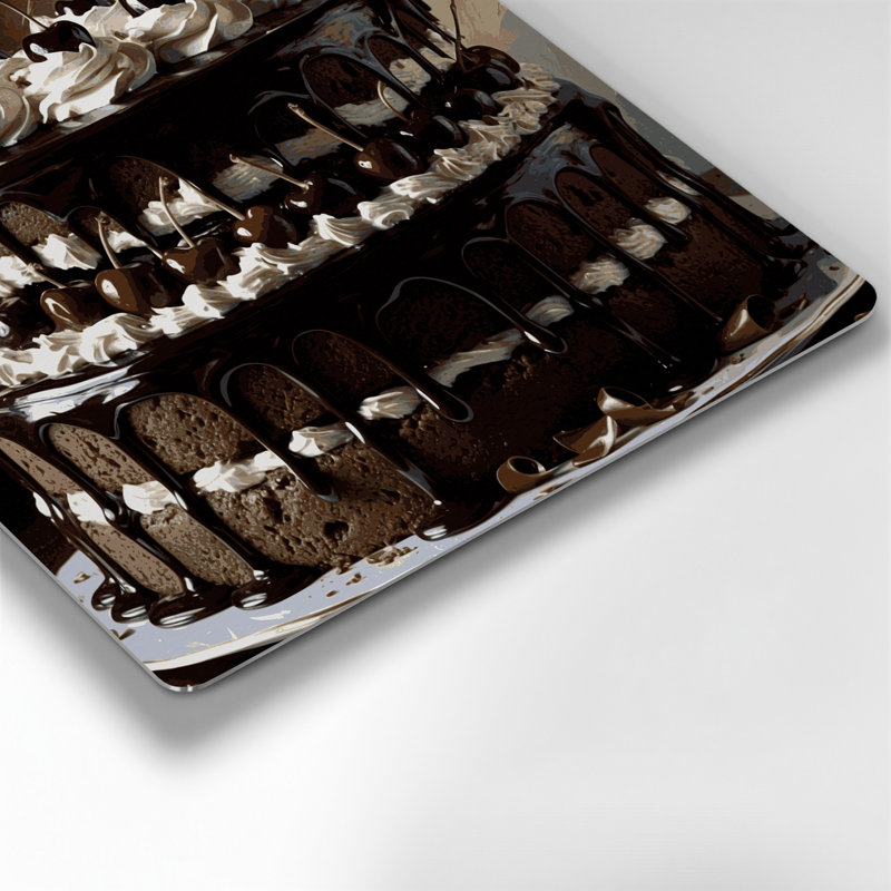 Art mural en métal noir Desserts, H 12 po x l 12 po