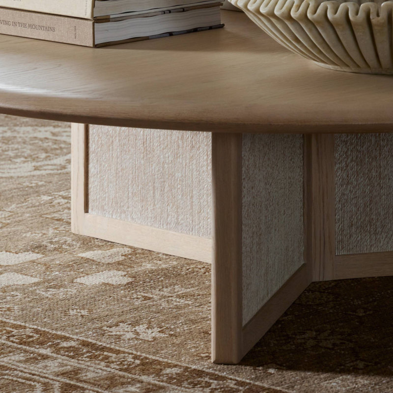 Jake Round Coffee Table-Oak Veneer, Natural