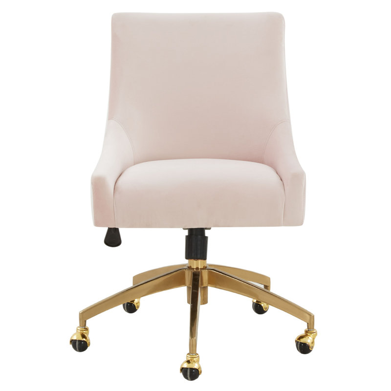 Orna Polyester Task Chair, Light Pink, Gold