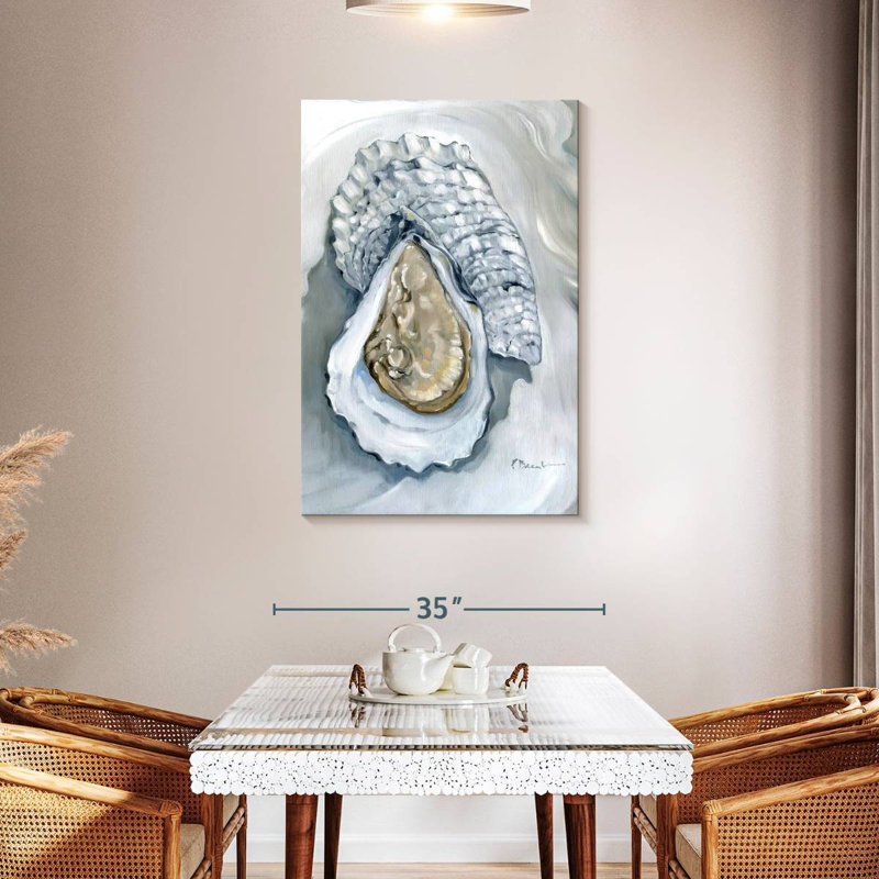 Brampt Oysters Close Up I White, 45" H x 30" W