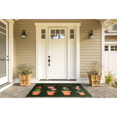 Non-Slip Floral Outdoor Doormat