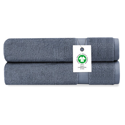Corto Organic Cotton Plush Hand Towel, GOTS & OEKO-TEX Certified, 650 GSM Long-Staple, Soft, Quick-Dry & Absorbent, 20"×30"