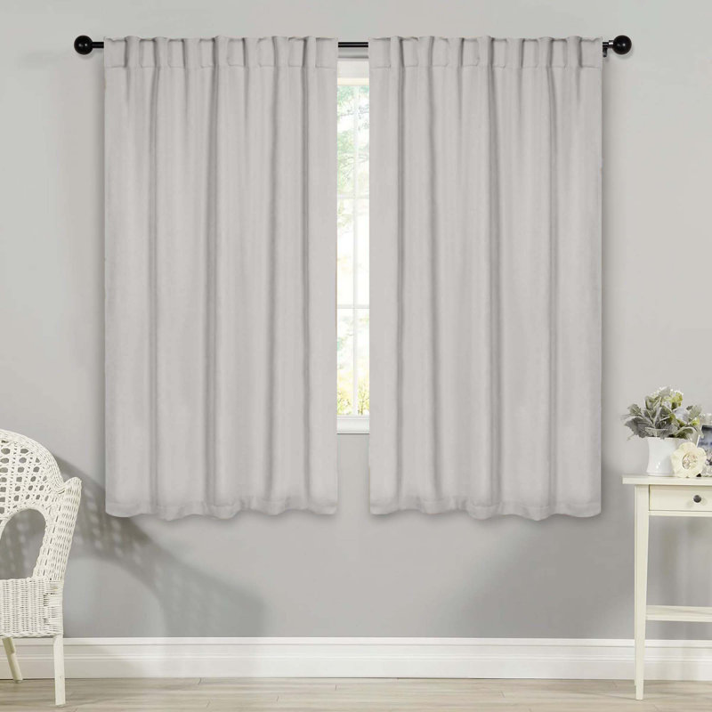 Rideaux obscurcissant et passe-tringle Levatt Classic, Chrome, 42" W x 63" L