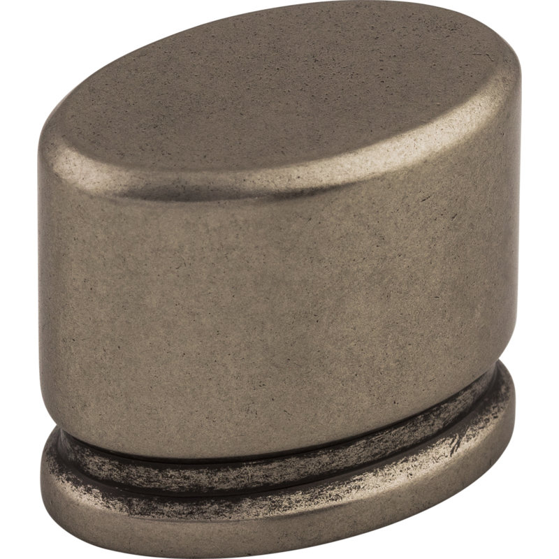 Oval Knob, 1 3/8" Length, Pewter Antique