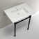 Ceramic Rectangular Console Bathroom Sink with Overflow