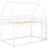 Twin Over Bunk Bed In White, House-Style Included - Robust & Convenient Twin/Twin Low House With , White For A Calming Dream-805954832
