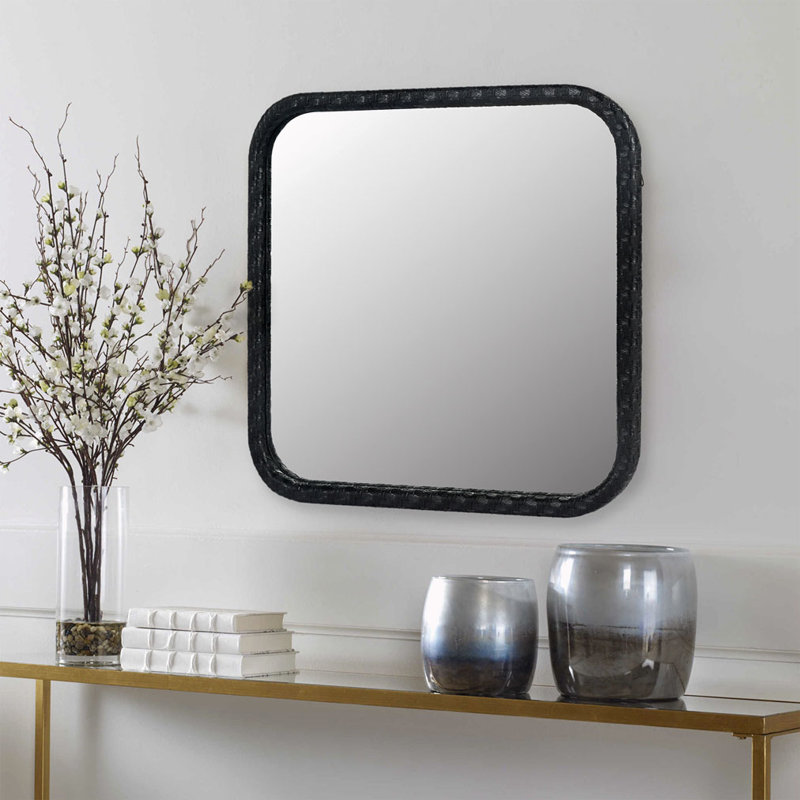 Laconia Square Mirror, Black