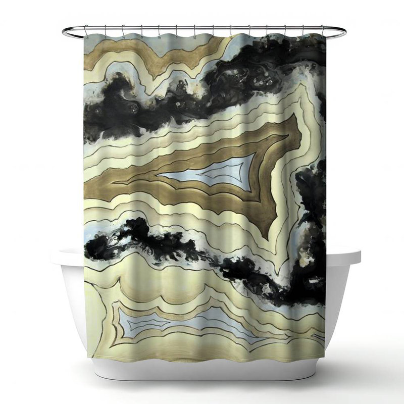 Abstract – Polyester Shower Curtain, Dye Sublimation Print, 71" W × 74" L