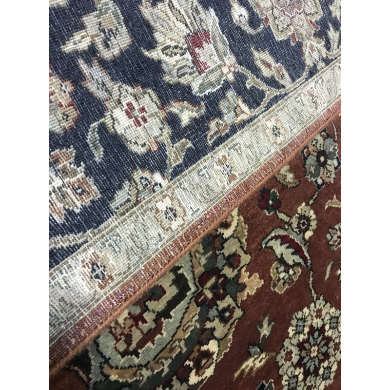 Gramercy Wool Oriental Area Rug in Rust/Navy