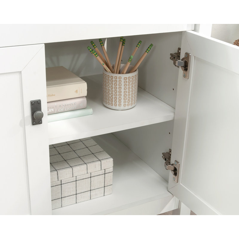 White MDF Office Library Base Cabinet with Adjustable Shelving