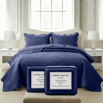 Ensemble de couvre-lit matelassé réversible léger toutes saisons avec taies décoratives