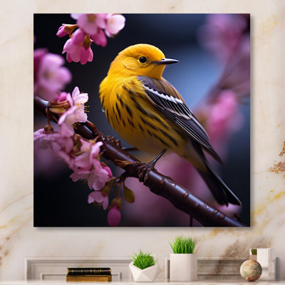 " Yellow Bird On Blossom Cherry I "