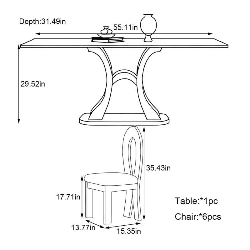 Veun, 29.52"H x 55.11"L x 31.49"W