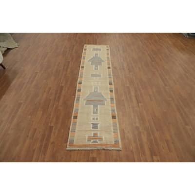 Tribal Wool Kilim Handwoven Runner Rug 3x11