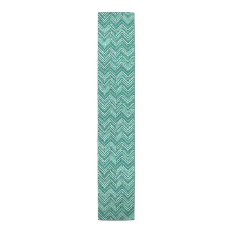 Chemin de table Clarra, 90 po x 16 po, Bleu sarcelle