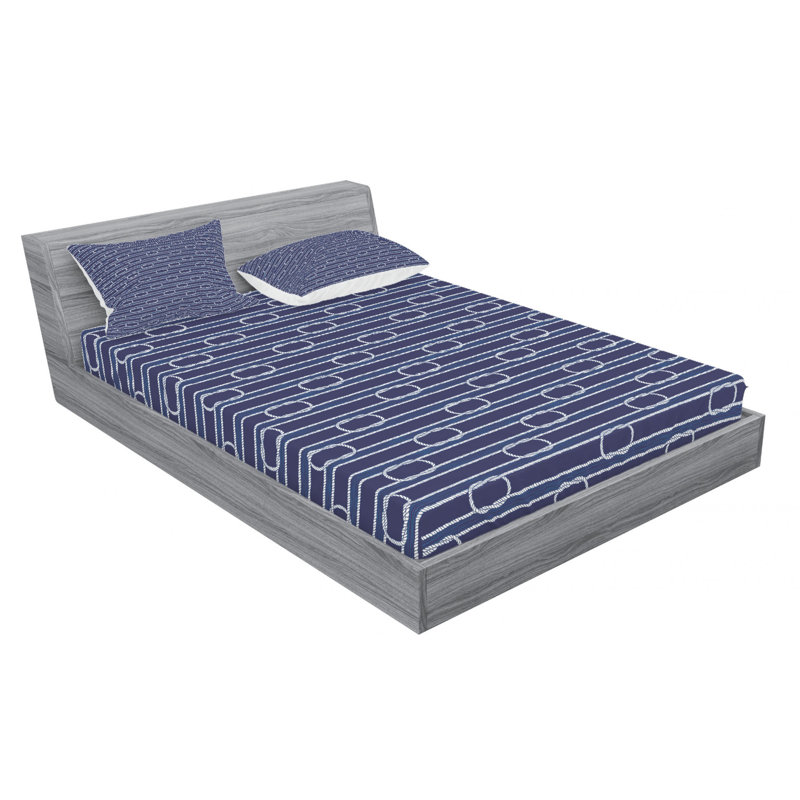 Microfiber Geometric Sheet Set, Full Sheet Set with Fitted Sheet