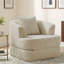 Fauteuil demi-tonneau d'appoint convertible surdimensionné rembourré-897957763
