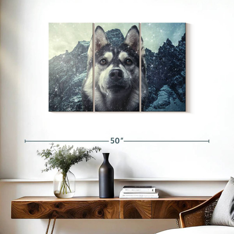 Brampt Winter Siberian Husky, 24" H x 38" W