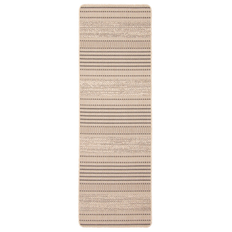 Tapis brun clair intérieur / extérieur Bralynn, Tapis de couloir 2 pi 2 po x 6 pi 7 po