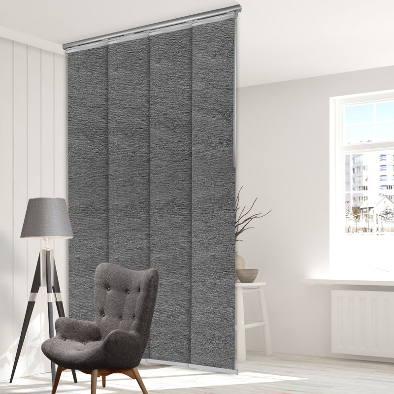 Rail extensible gris anthracite 4 panneaux à rail simple l 34 po à 57 po x H 91,4 po, largeur du panneau: 15,75 po