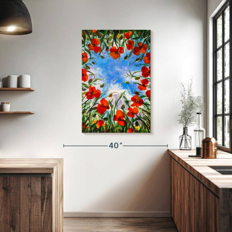 Harnek Springtime Red Poppies, 39" H x 26" W